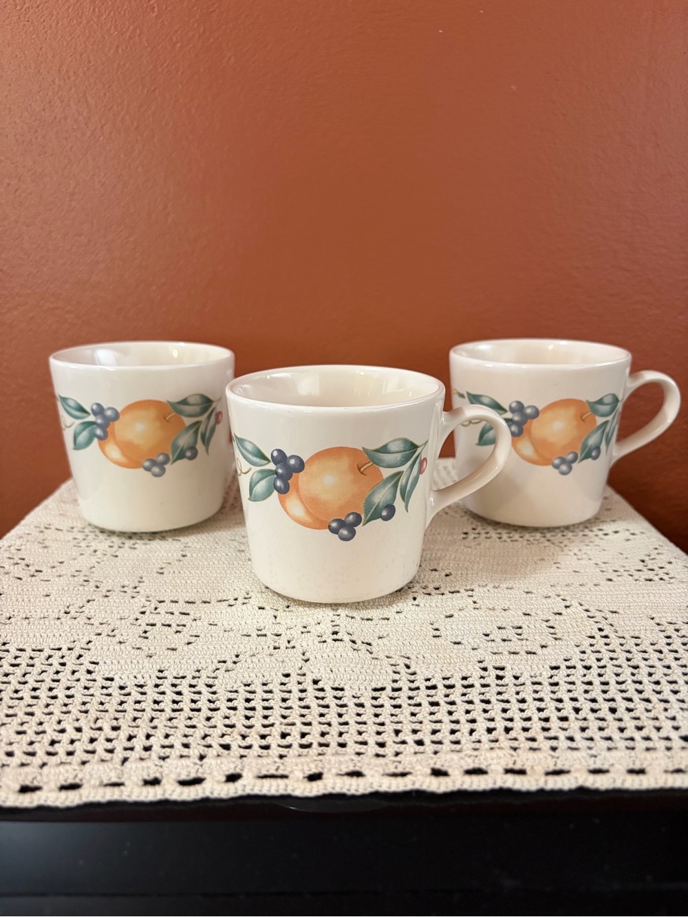 Corelle Coordinates Cups, set of 3 Fruit Design